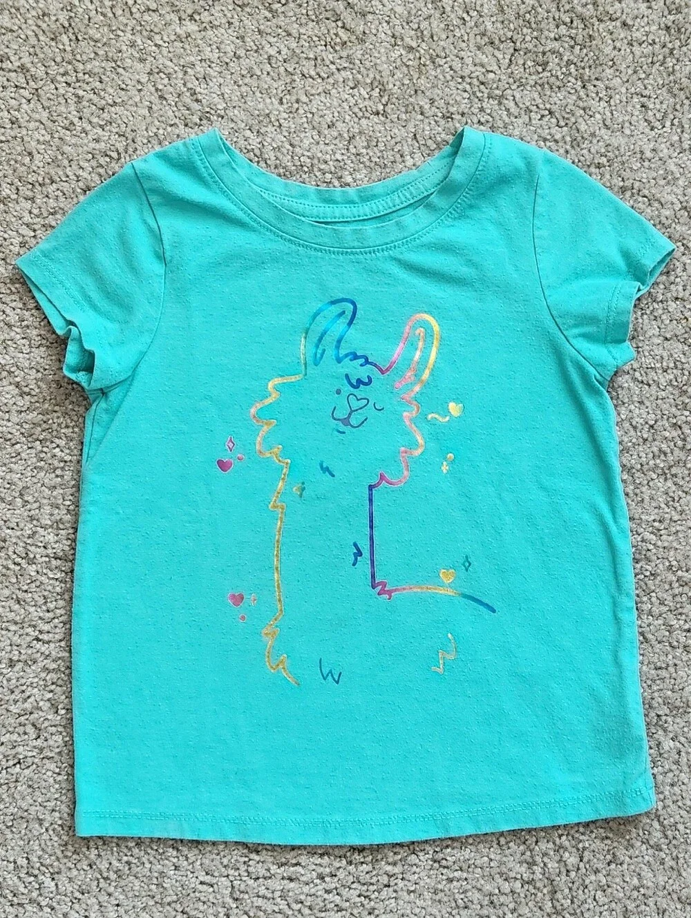 Girls 4T Fun Llama Mix & Match Bundle | Gold, Coral, Teal, Rainbow | 4 Pieces